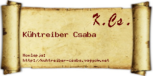 Kühtreiber Csaba névjegykártya