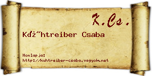 Kühtreiber Csaba névjegykártya